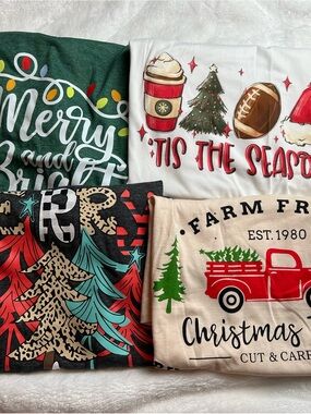 Women Christmas Graphic Tshirt Bundle 3- Multiple Seasonal Designs